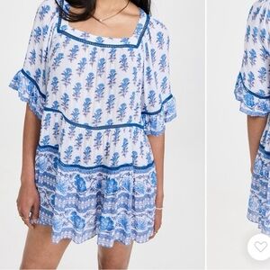 Playa Lucila Block Print Swim Cover Tunic Top Beach Coastal Cowgirl Small